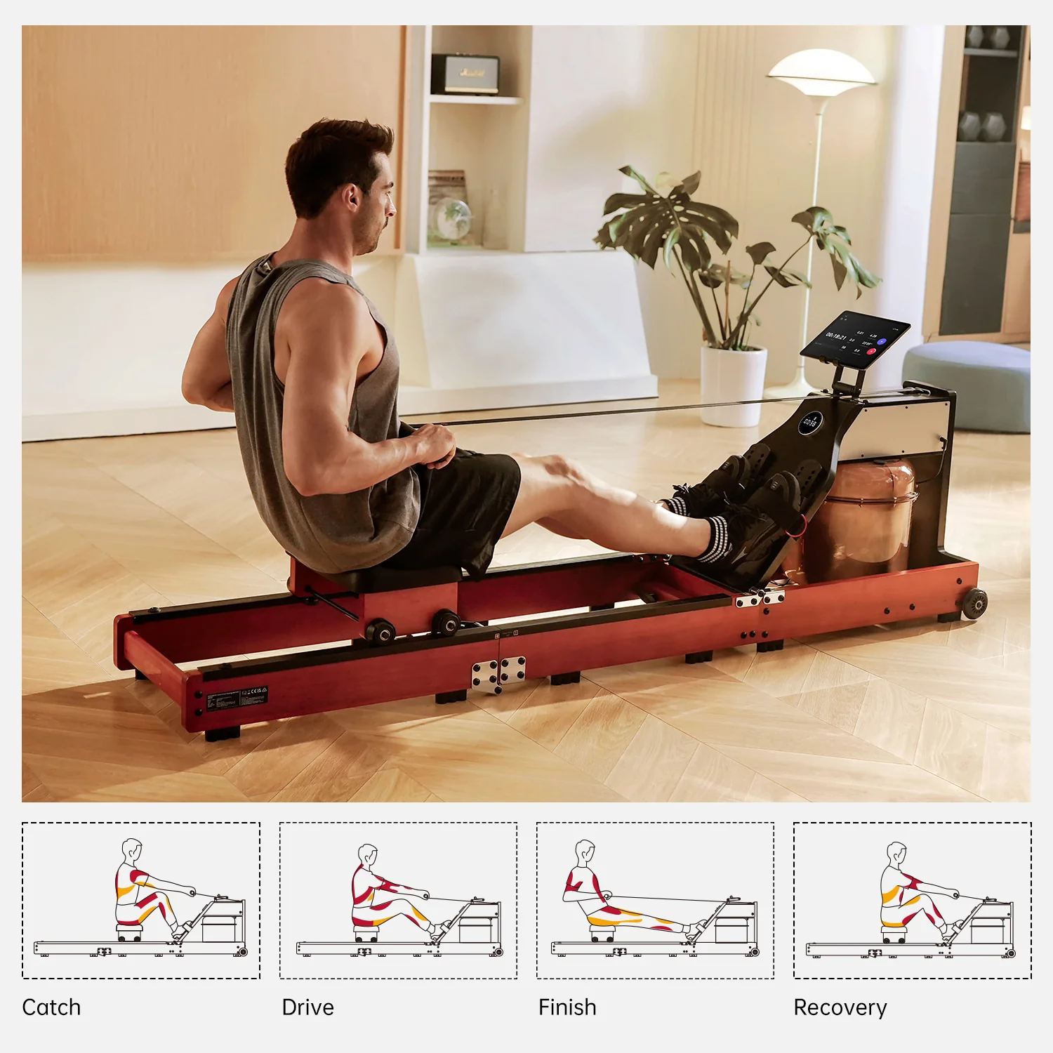 WM10 Foldable Water Rowing Machine - Image 5