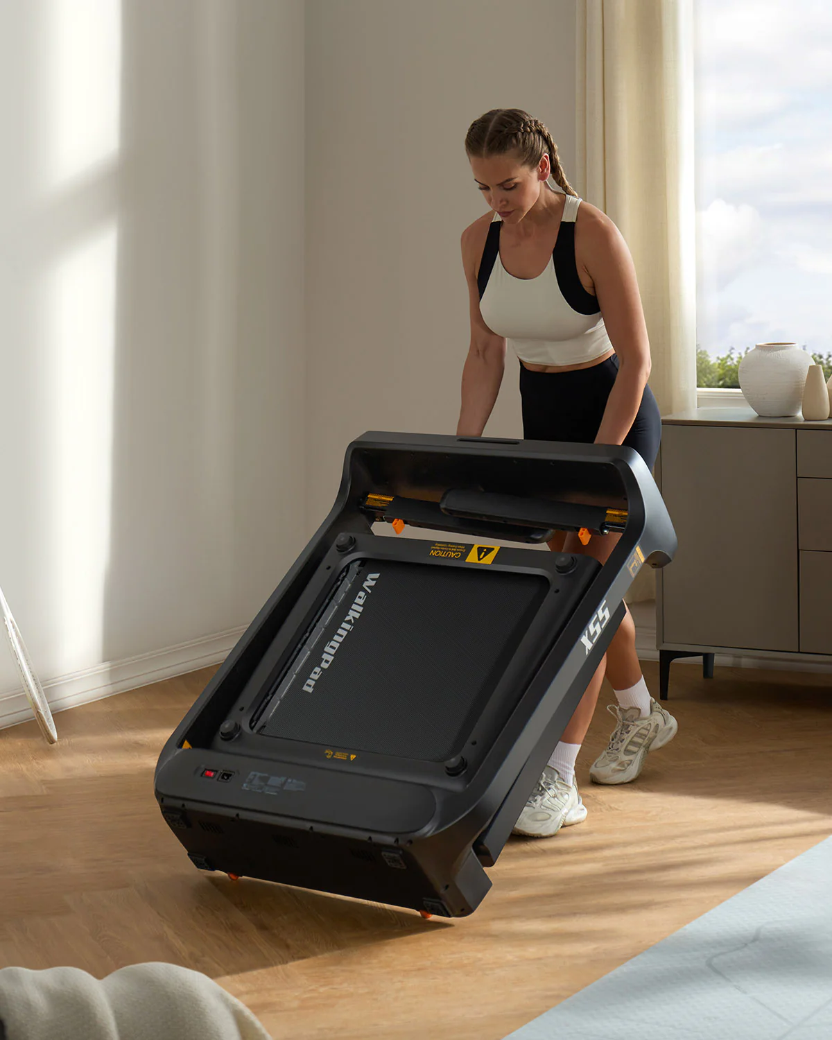 X55 Tri-fold Desk Treadmill for Running (High-end Black) - Image 6