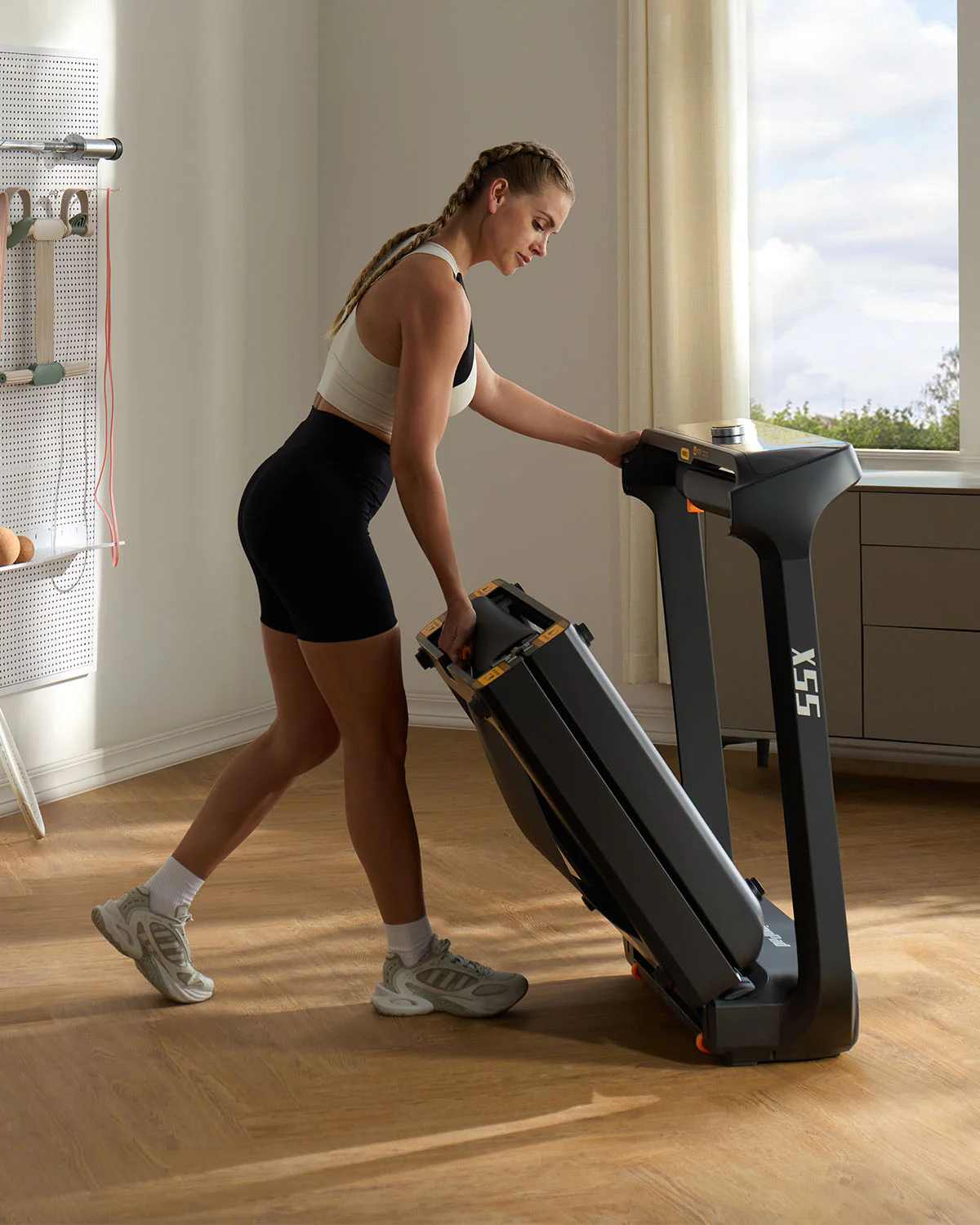 X55 Tri-fold Desk Treadmill for Running (High-end Black) - Image 7