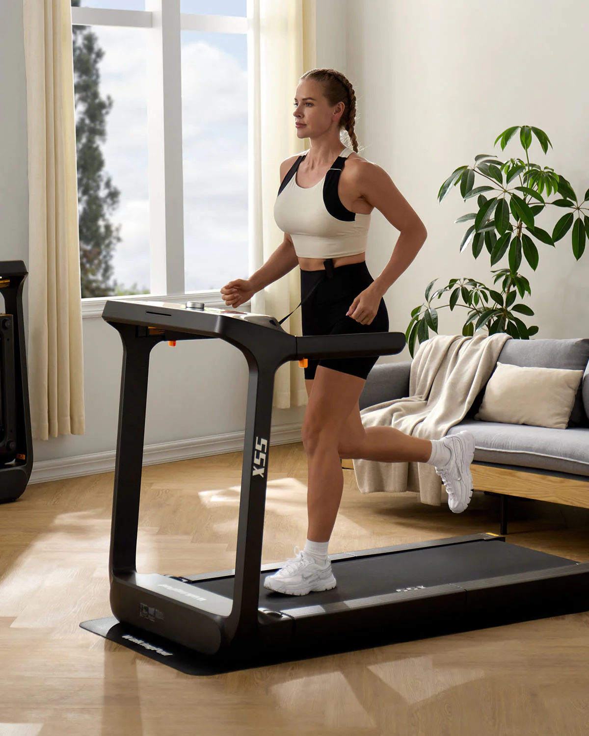 X55 Tri-fold Desk Treadmill for Running (High-end Black) - Image 9